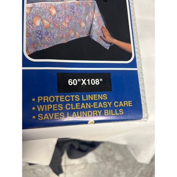 Vintage Better Home Tablecloth Protector Clear Plastic Sewn Edges 60x108 NIP! - Picture 2 of 6